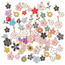 10pcs Random Mixed Styles Enamel Charm Heart Flower Cross Cat Butterfly Pendants for Bracelet Necklace DIY Jewelry Craft Making