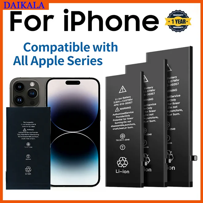 2026 phone Battery For Apple 5 6 S 7 8plus X Xr Xs Max 11 12 Pro 13 14 15 plus 15PRO Replacement Bateria For iphone 7 batteries
