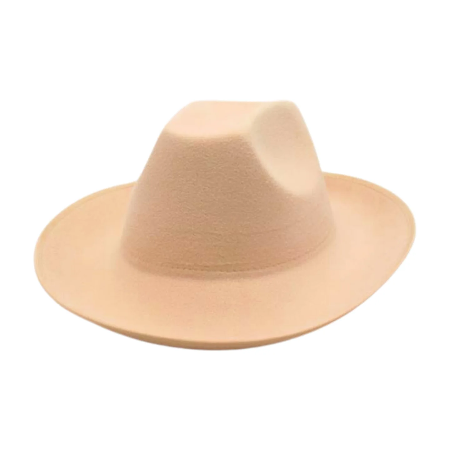 

Cross-border Retro Fashion Solid Color Cowboy Hat Wholesale Sun-proof Fedora Hat Simple High-grade Belt Hat