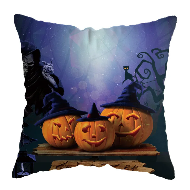 45x45cm New Skull Pillow Halloween Pillowcase Witch Collection Pillow Christmas Pillowcase Wholesalee