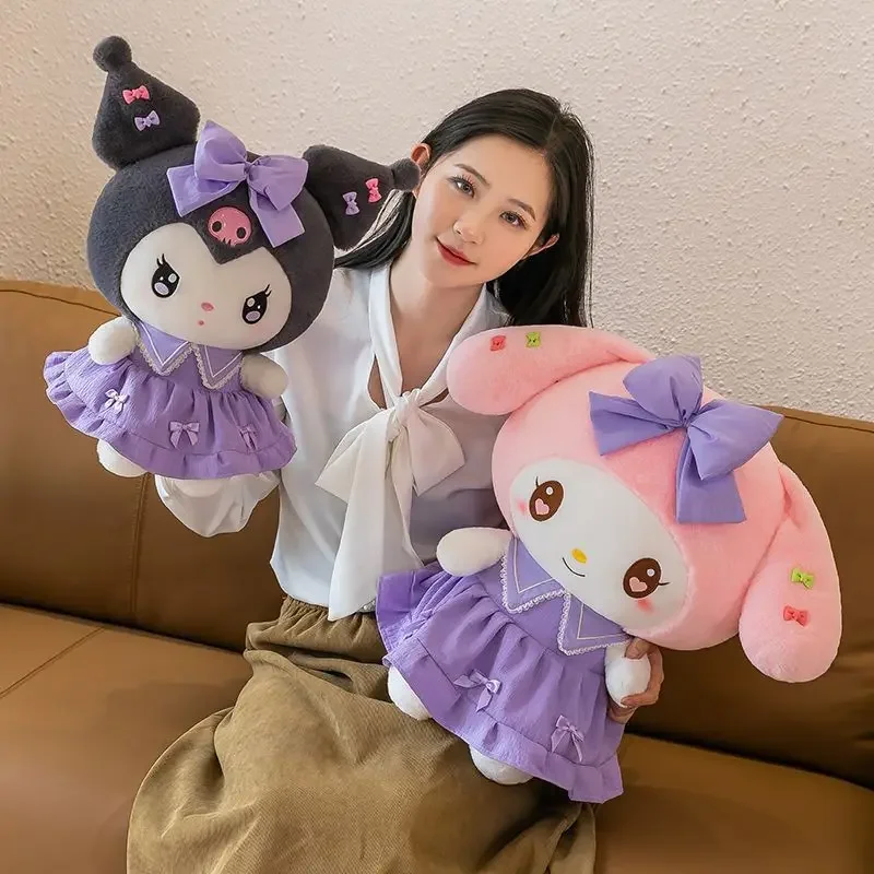 

40cm/15.75in Plush Toys Kuromi Melody Cute Stuff Toys Girl Loli Skirt Body Pillow Stuffed Animal Birthday Ornament Decor Gifts