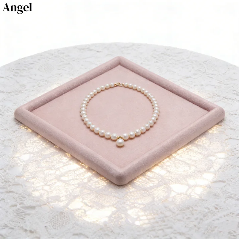 Velvet Jewelry Display Tray Ring Ear Studs Storage Tray Necklace Bracelet Pendant Storage Display Tray