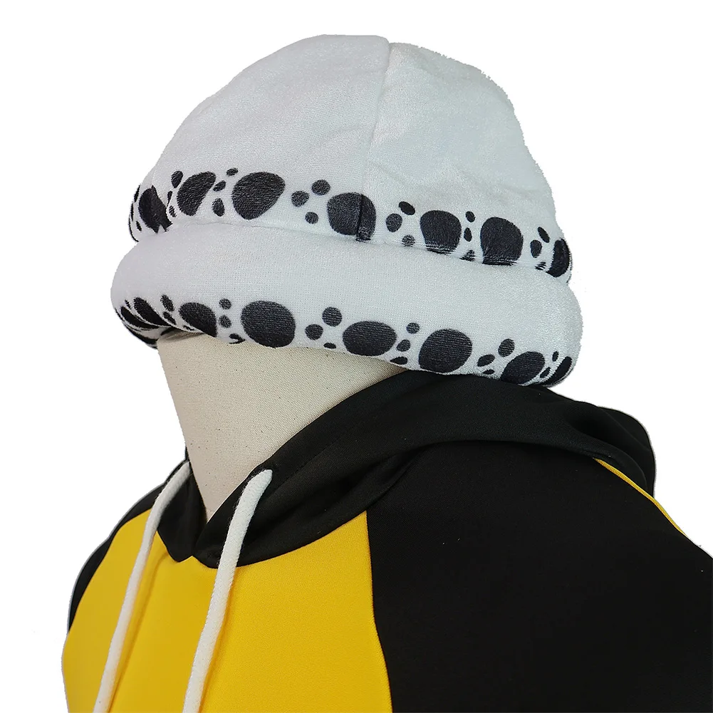Adult Kids Trafalgar Cosplay Law Hat Hoodie Pants Costume Anime Roleplay Male Children Halloween Carnival Party Fantasia Suit