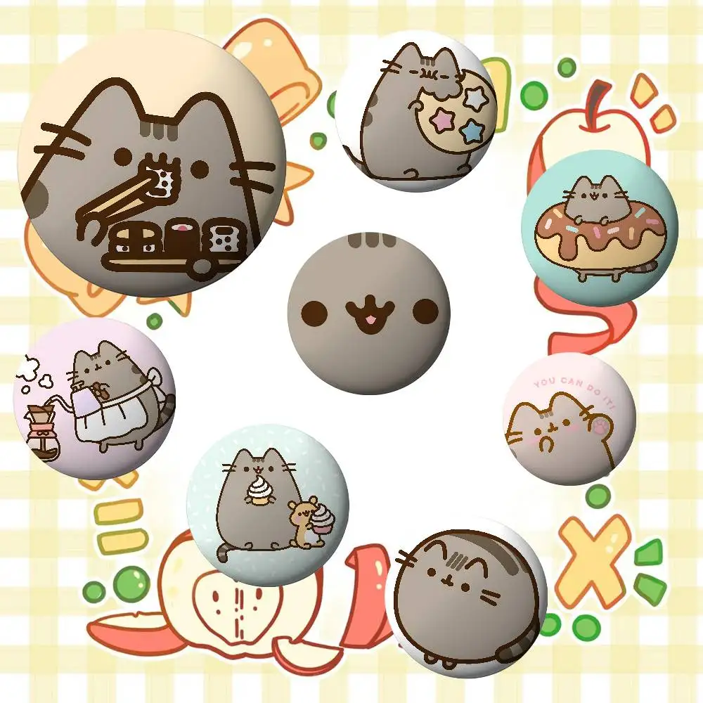 Kawai W-pusherens Cute Badges Tinplate Soft Button Pin Brooch Metal Badge Custom Jewelry Accessories Hat Bag Lapel