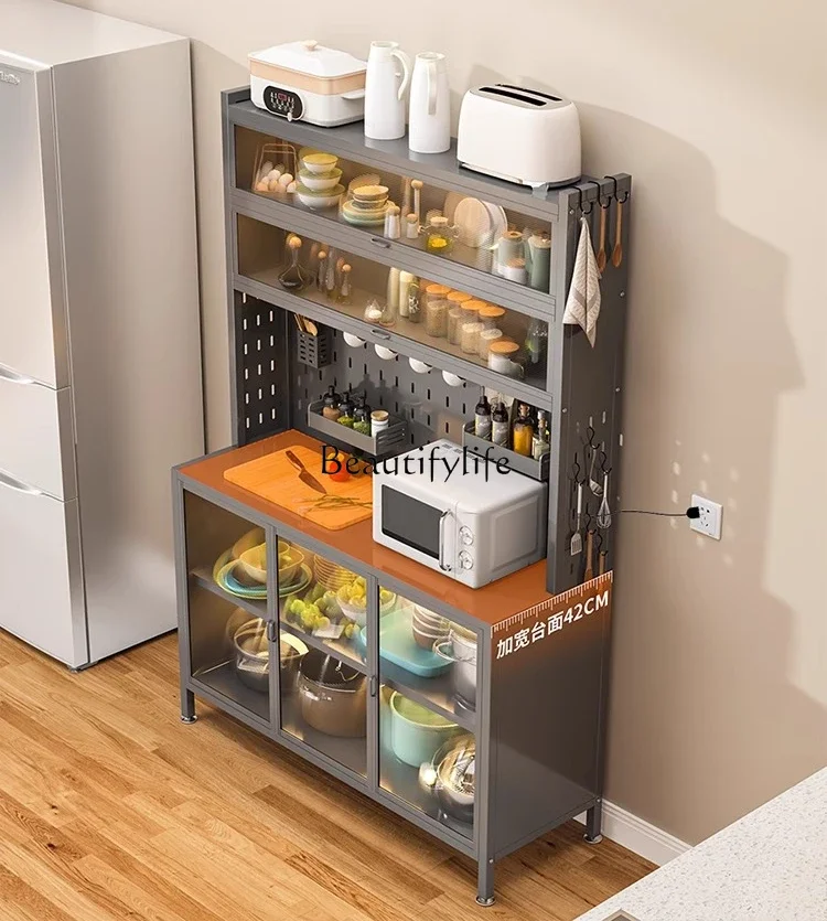 Kitchen rack floor-to-ceiling storage multi-layer multi-functional wall appliance storage cabinet