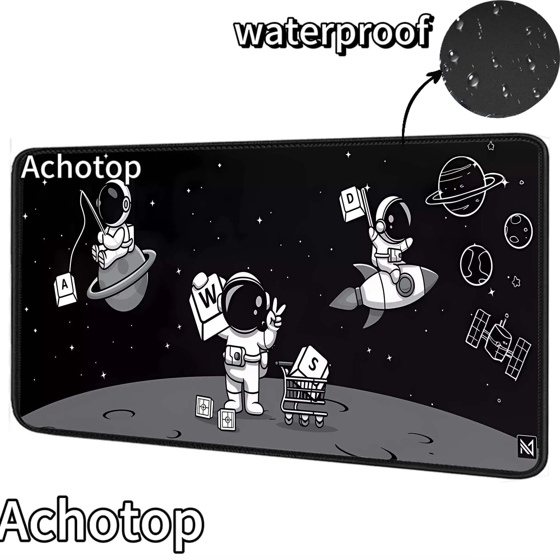 Waterproof Astronaut Mousepad Gaming Speed Keyboard Pads Mouse Pad Natural Rubber Carpet Locked Edge Mouse Mat 900x400mm