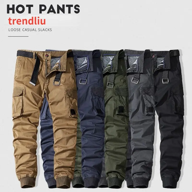 

Men's Fashion Loose Work Pants Outdoor Wear-resistant Mountaineering Trousers Work Clothes Street Casual Military Cargo Pants