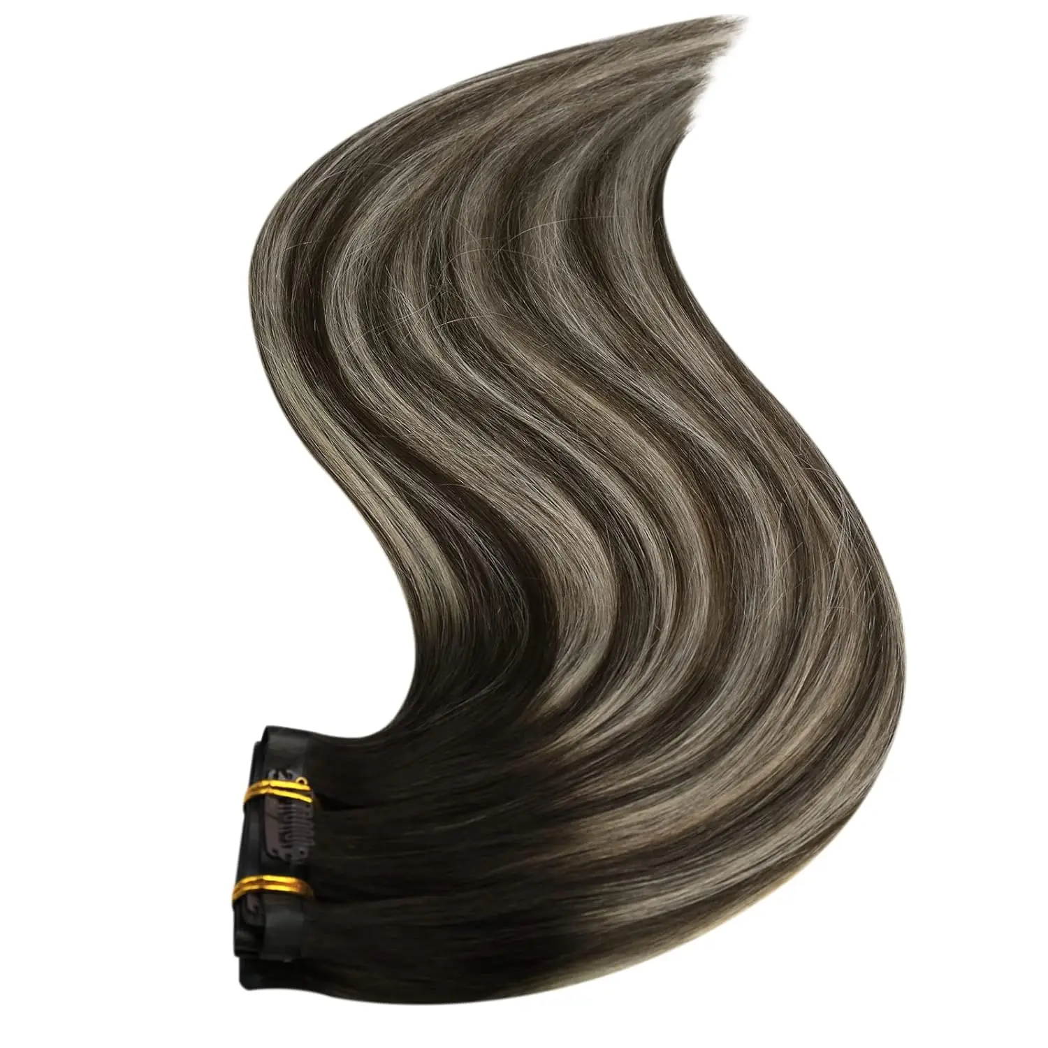 Volledige Glans PU Clip Hair Extensions Remy Menselijk Haar 100g Naadloze Onzichtbare Clip In Extensions Menselijk Haar Balayage Kleur blond