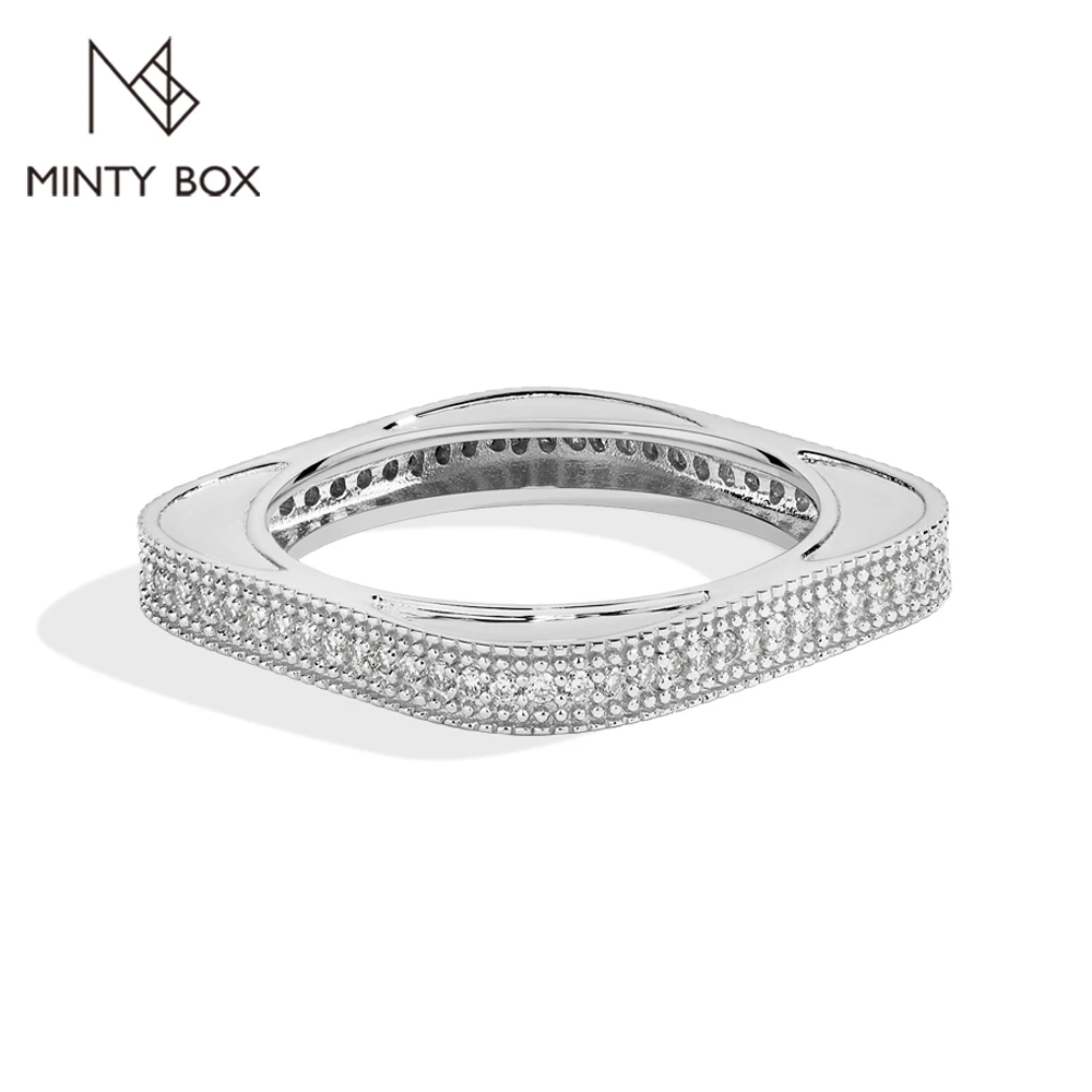 

MINTYBOX S925 Стерлингового Серебра Муассанит Кольца для Женщин Лабораторное Кольцо с Бриллиантом 18 К Позолоченные Роскошные Свадебные Украшения