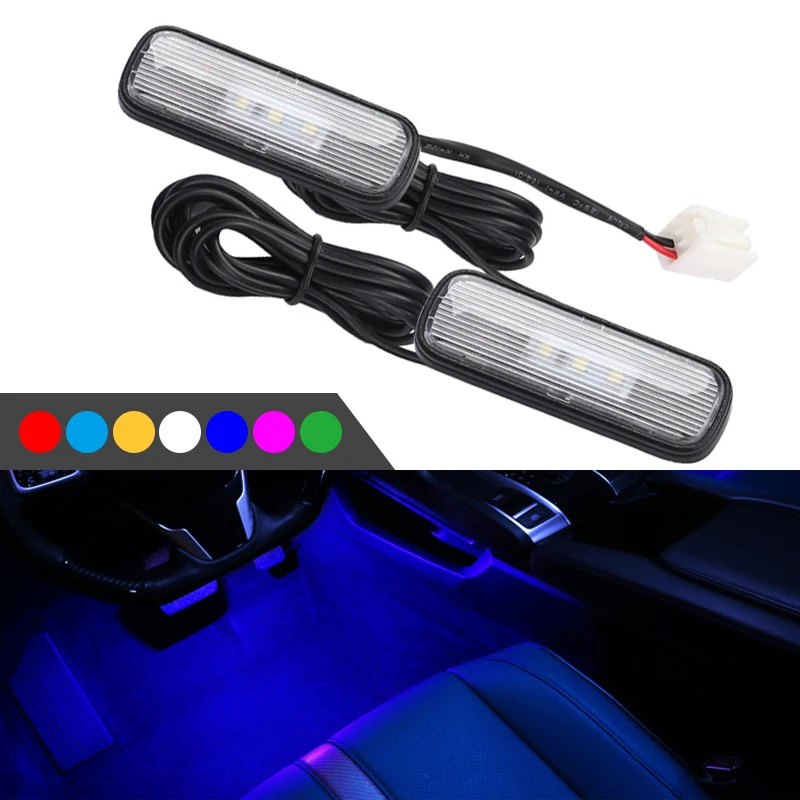 2Pcs/Pair LED Ambient Foot Lights Car Interior  Atmosphere Light Decoration Lamp For Honda Civic X Accord X 10th CRV RW 5th 2018