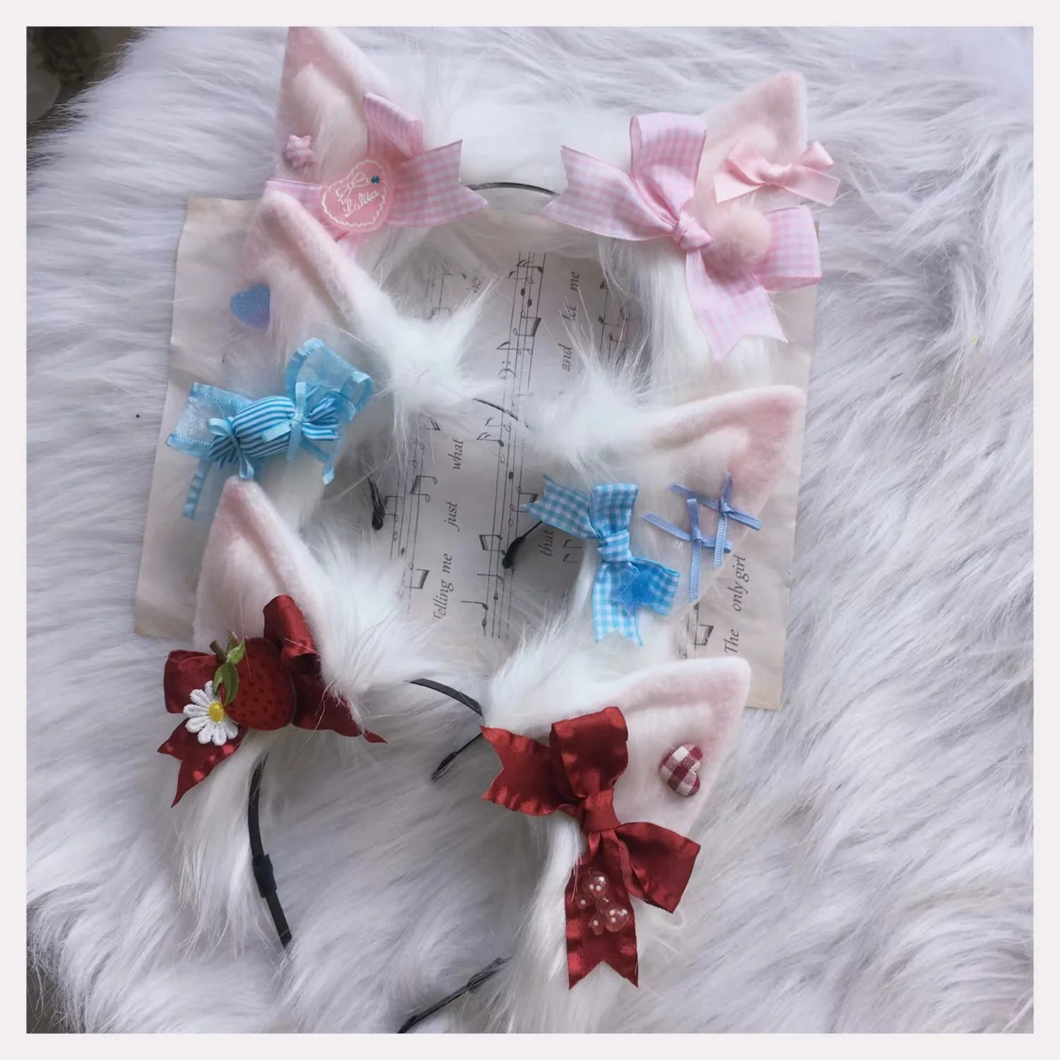 Original elements of homemade Lolita fox ear hair hoop soft sister beast ear Lolita style in hand