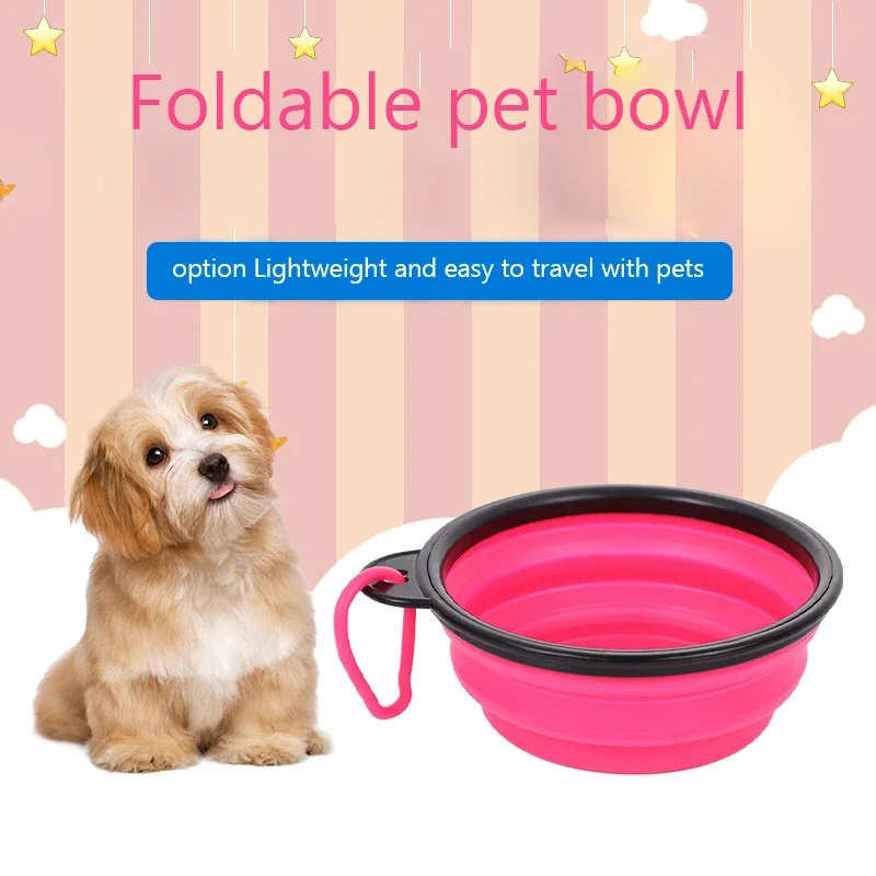 

Mountaineering Buckle Silicone Pet Bowl Folding Bowl Outdoor Special Imitation Silicone Dog Bowl Portable For Outdoor Use