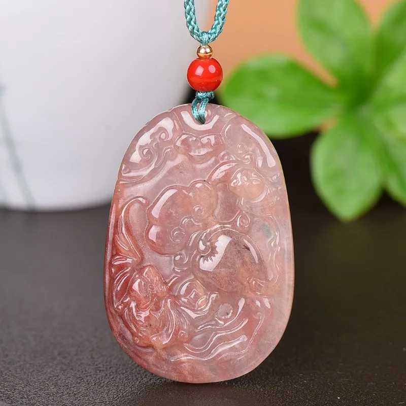 

Natural Gold Silk Jade Life Ruyi Exquisite Versatile Men's and Women's Necklace Pendant