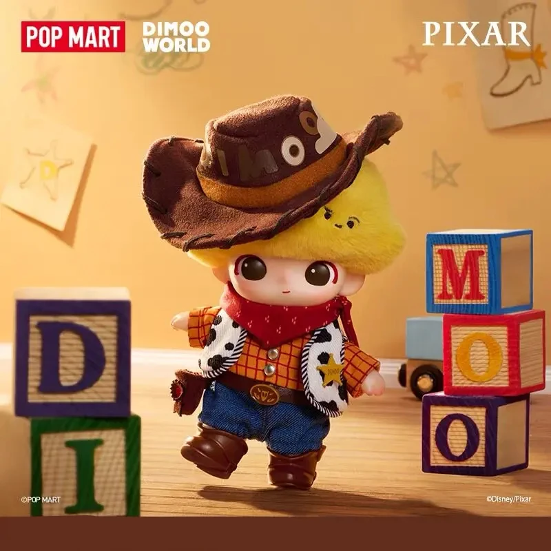 POP MART Disney DIMOO WORLD × PIXAR Series Vinyl Plush Pendant Blind Box Cute Cartoon Collectible Toys Surprise Gift