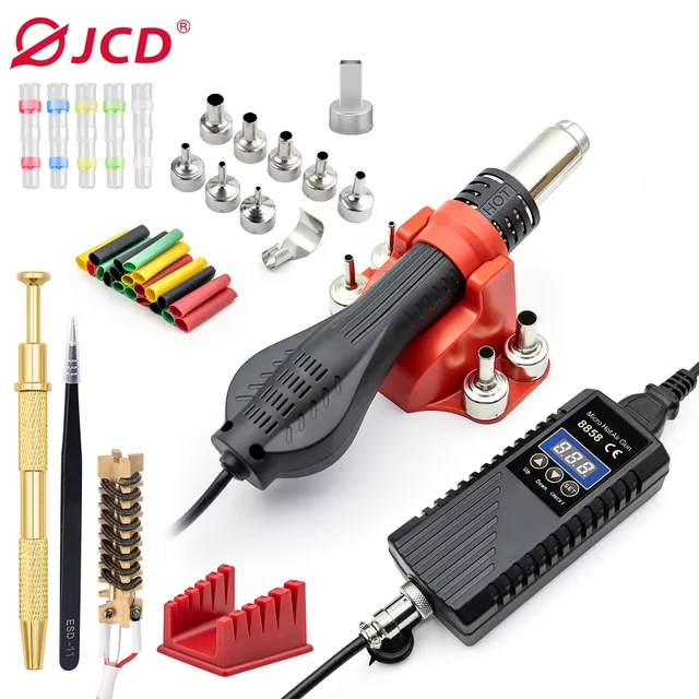Pistolet na gorące powietrze JCD 750W 8858A Stacja lutownicza BGA do mikrolutownictwa Suszarka do włosów Pistolet termiczny do lutowania 220V 110V Do napraw spawalniczych SMD SMT