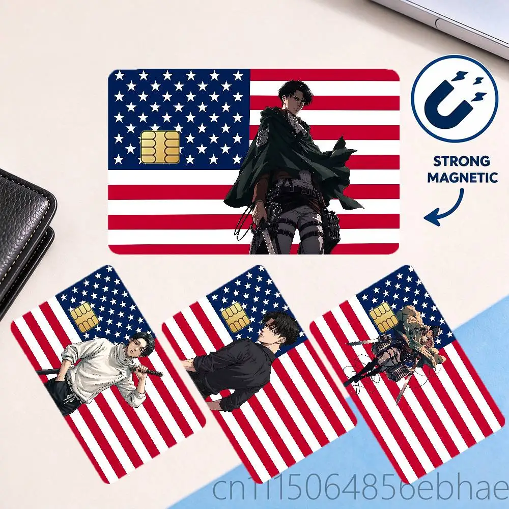FOR Levi Ackerman Credit Skin Cover Card Stickers Film Bus Pass Front Decoration Bank Debit Waterproof