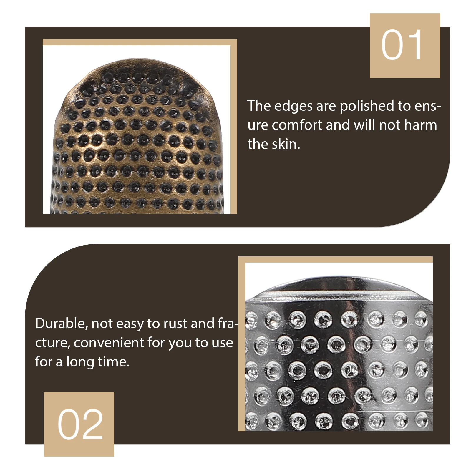 2 مجموعات الخياطة الكشتبانات سبيكة حماة الاصبع DIY بها بنفسك اللحف التطريز المعادن الكشتبانات إصبع يغطي خفيفة الوزن المحمولة