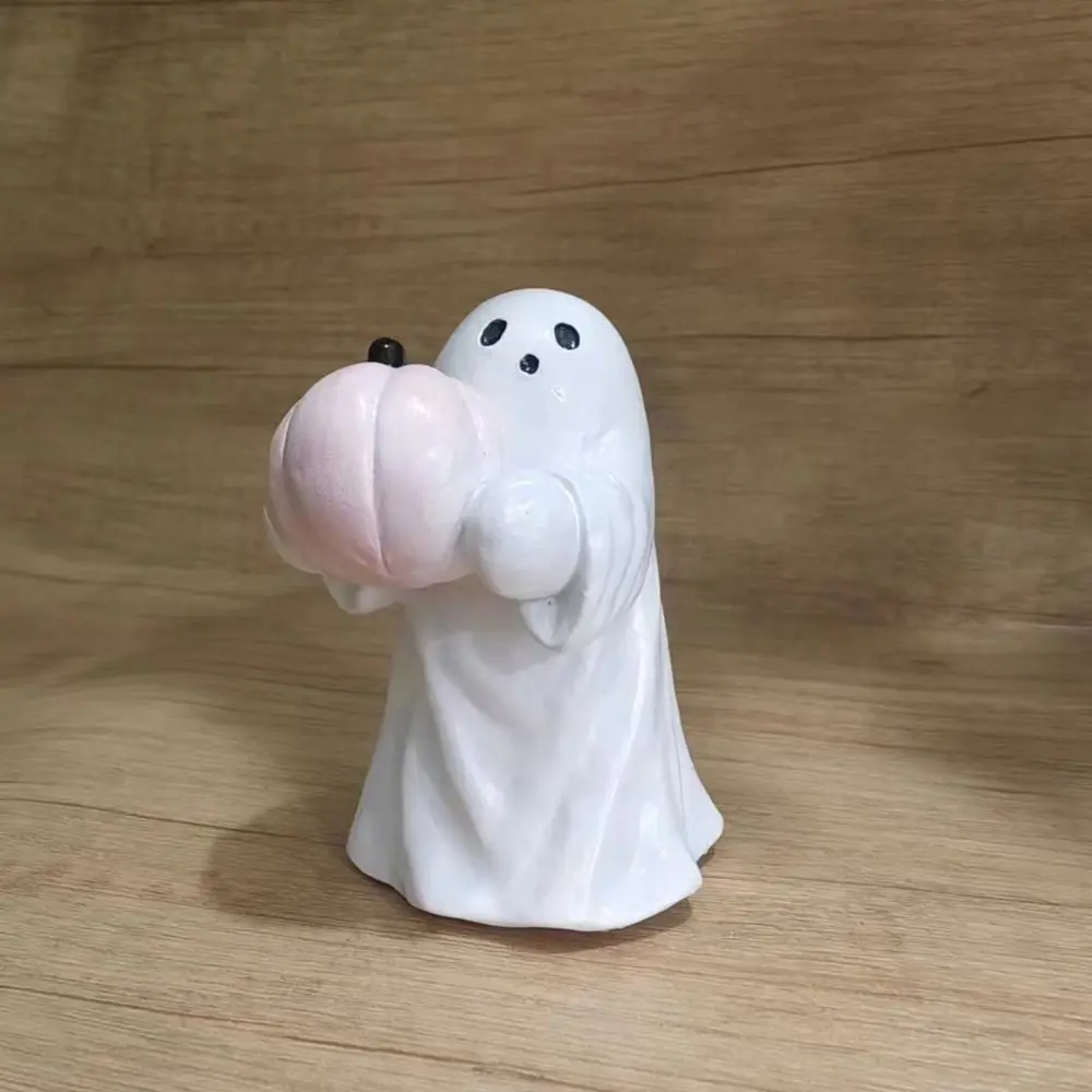 Trinket Target Ghost Hugging Pumpkin Statue Holding Pumpkin and Bat Resin Halloween Statue Spooky Bootiful Spooky