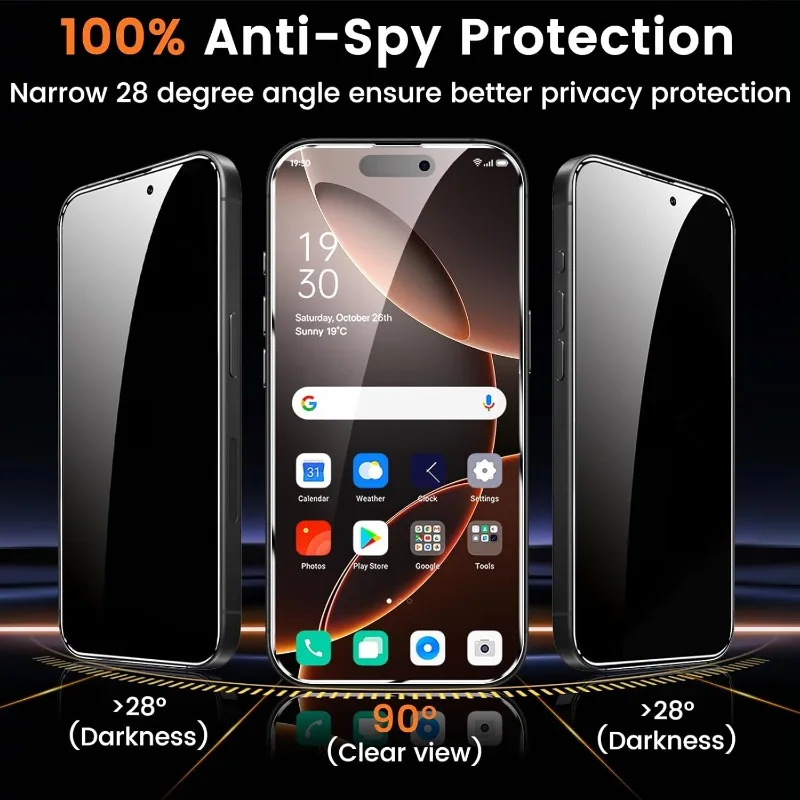 4Pcs Privacy Tempered Glass For iPhone 16 15 14 13 12 11 Pro Max Anti-Spy Screen Protectors For iPhone XS Max XR 7 8 Plus Glass