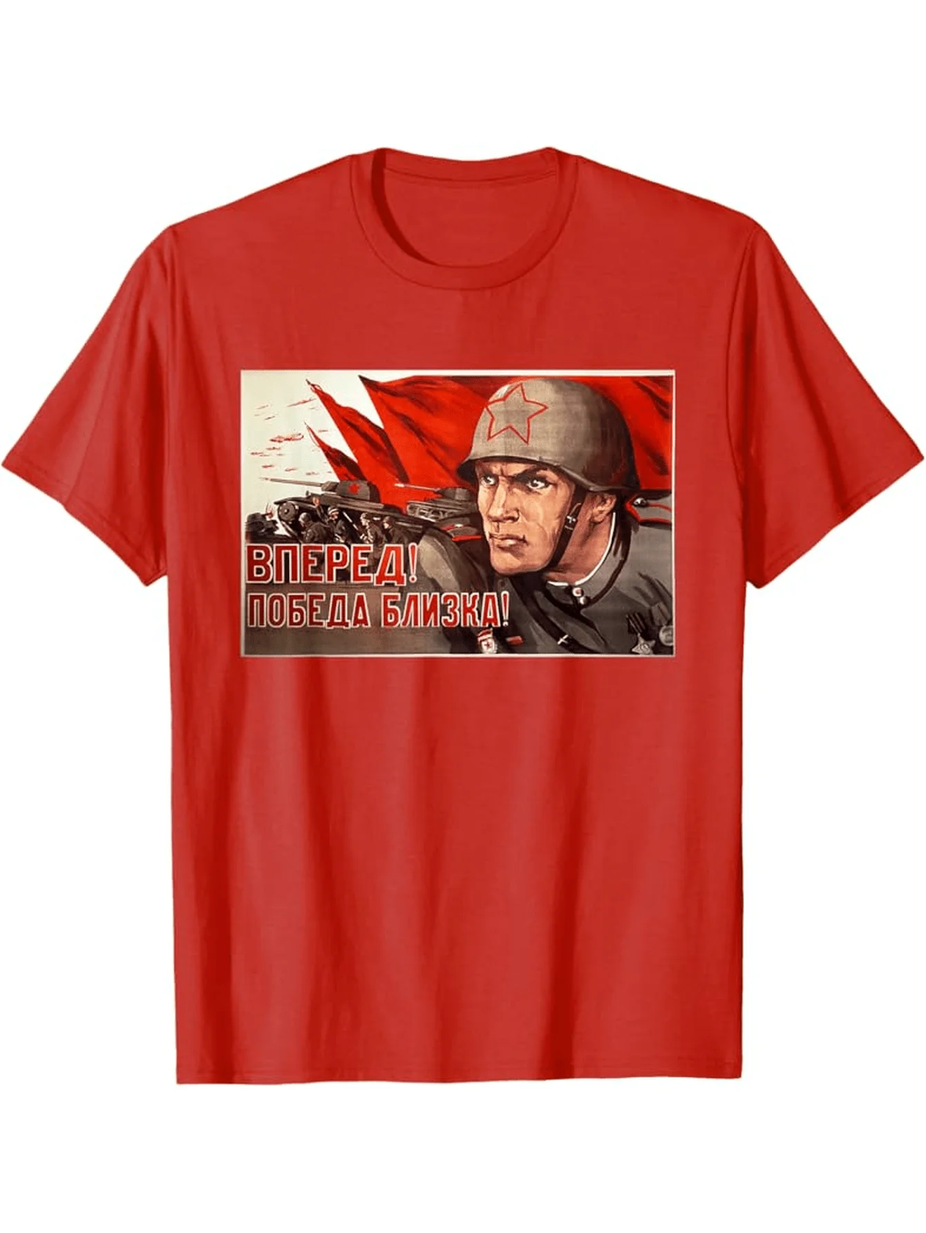 Soviet Eastern Front CCCP USSR - Vintage Russian Soldier Graphic 100% Cotton Short Sleeve Casual Printed Men's T-Shirt.