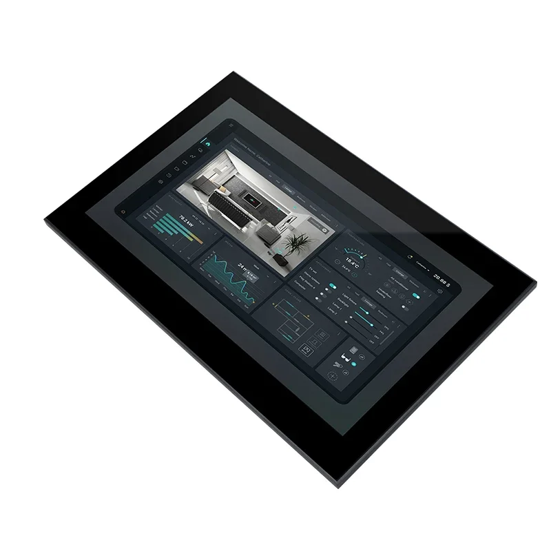 Portworld Aleación de aluminio 500nits Reproductor Android de alto brillo Panel de control de hogar inteligente con WiFi 6