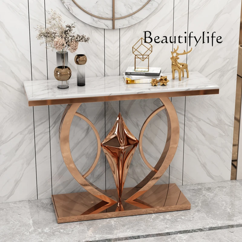 

Nordic Style Stainless Steel Marble Home Console