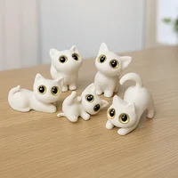 PLA Halloween Cat Anime Figure Handicraft Ornament 3D Printed Cats Figurines Toys Collectible Model