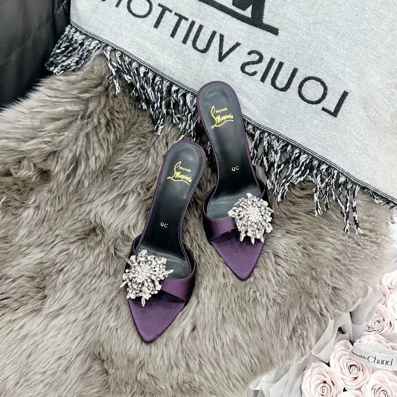 

Luxury Designer Womens Shoes Exquisite Rhinestone High Heeled Sandals for Woman Fashion Banquet Wedding Shoes Sandalias De Mujer