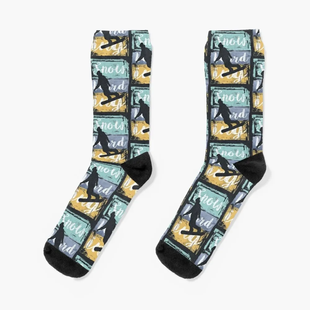 

Snowboarding Tee - Vintage Retro Snowboarder Socks Antiskid soccer bright garter funny gifts Socks Man Women's