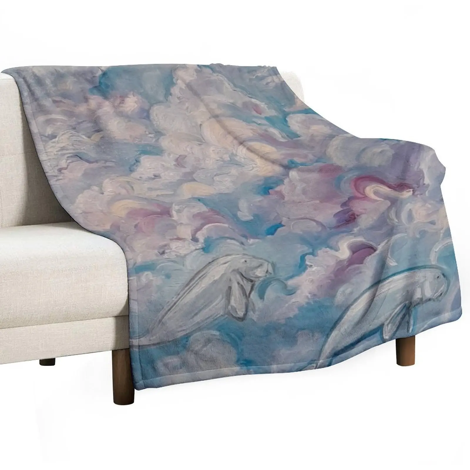 Manatee Sky Throw Blanket Blankets For Bed Soft Plaid Blankets