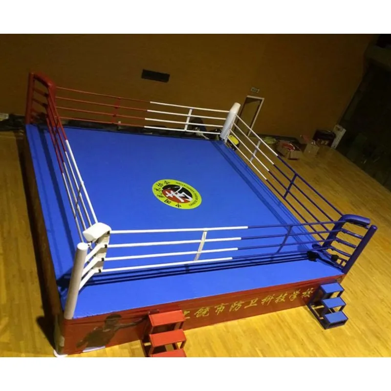Custom Logo Elevated MMA Boxing Wrestling Ring 5m*5m 6m*6m 7m*7m Steel EVA PVC Material Easy Install Competition Standard Club