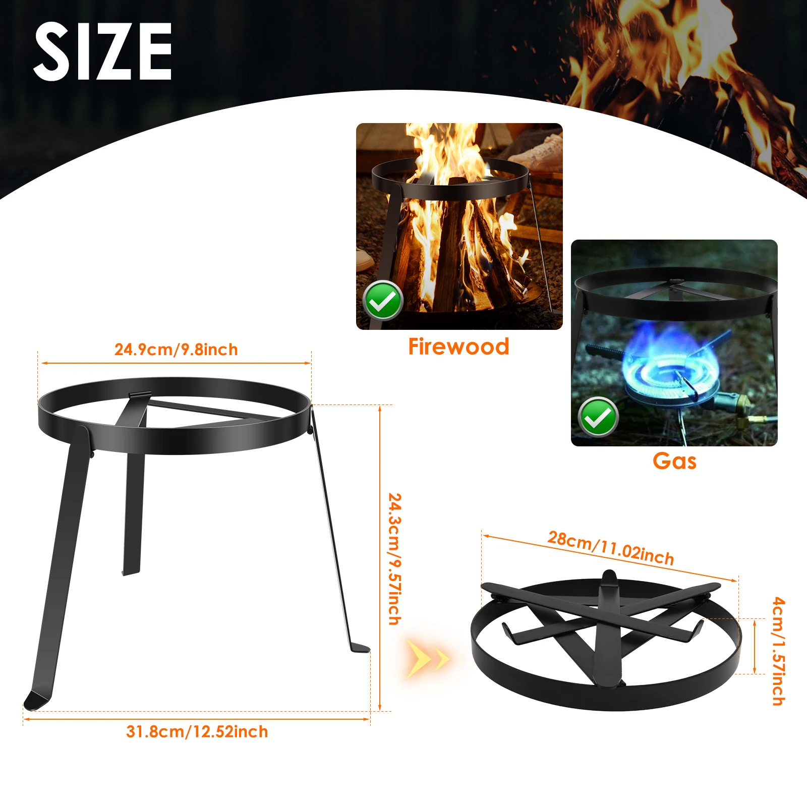 Treppiede per falò da cucina,  - Camping Cooking Open Fire recensione e prezzo