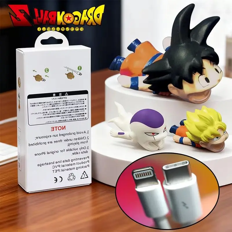 Funda protectora de Cable de carga de Anime Dragon Ball para Xiaomi IPhone Samsung Gukon figura Cable de línea de datos USB funda de Cable regalos