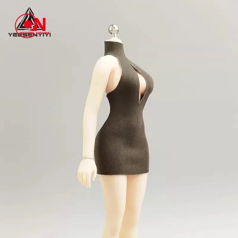 1/12 peito aberto gola alta saia curta roupas acessório modelo caber 6 ''bjd shf tbl soldado feminino figura de ação corpo bonecas