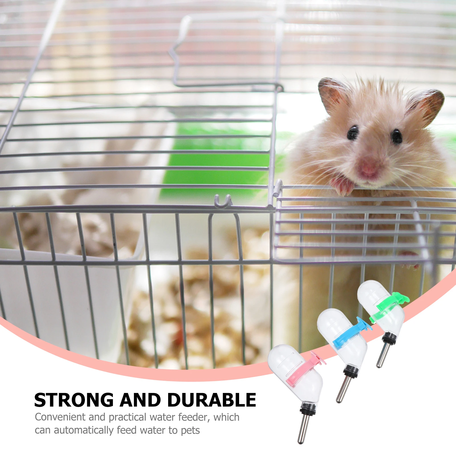 

3pcs Automatic Pet Water Feeder 60Ml Leak-Proof For Hamster Bunny Rabbit Lizard Small Pets Drinking Equipment