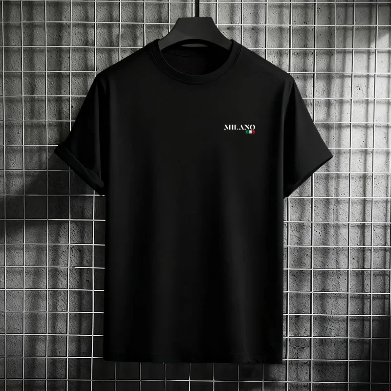 Nouvelle mode homme t-shirt 100 pour cent coton à manches courtes col rond t-shirts printemps été couleur unie haut décontracté tendance