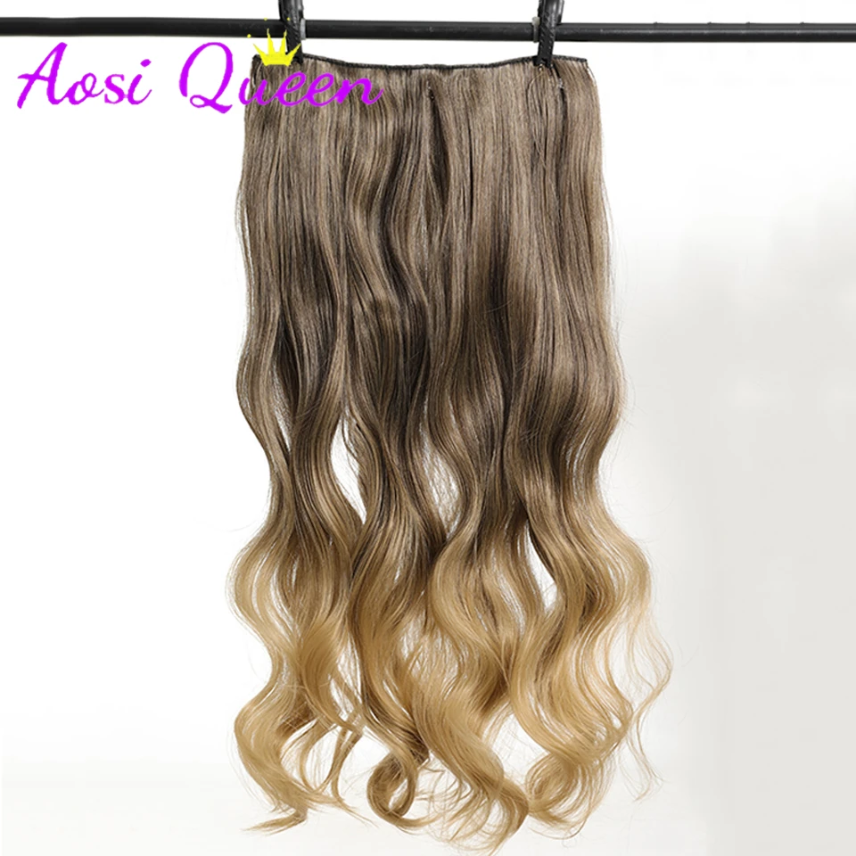 

AOSI 24-inch Heat-resistant Fiber Synthetic Wavy BB Clip Hair Extension 1 Piece With 4 Clips