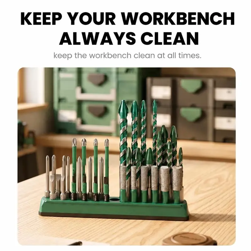 ABSJ-Hex 1/4 Inch 36 Holes Magnetic Screwdriver Holder Storage Organizer For Toolboxes Drill Bit Box Wheels Stack Tool