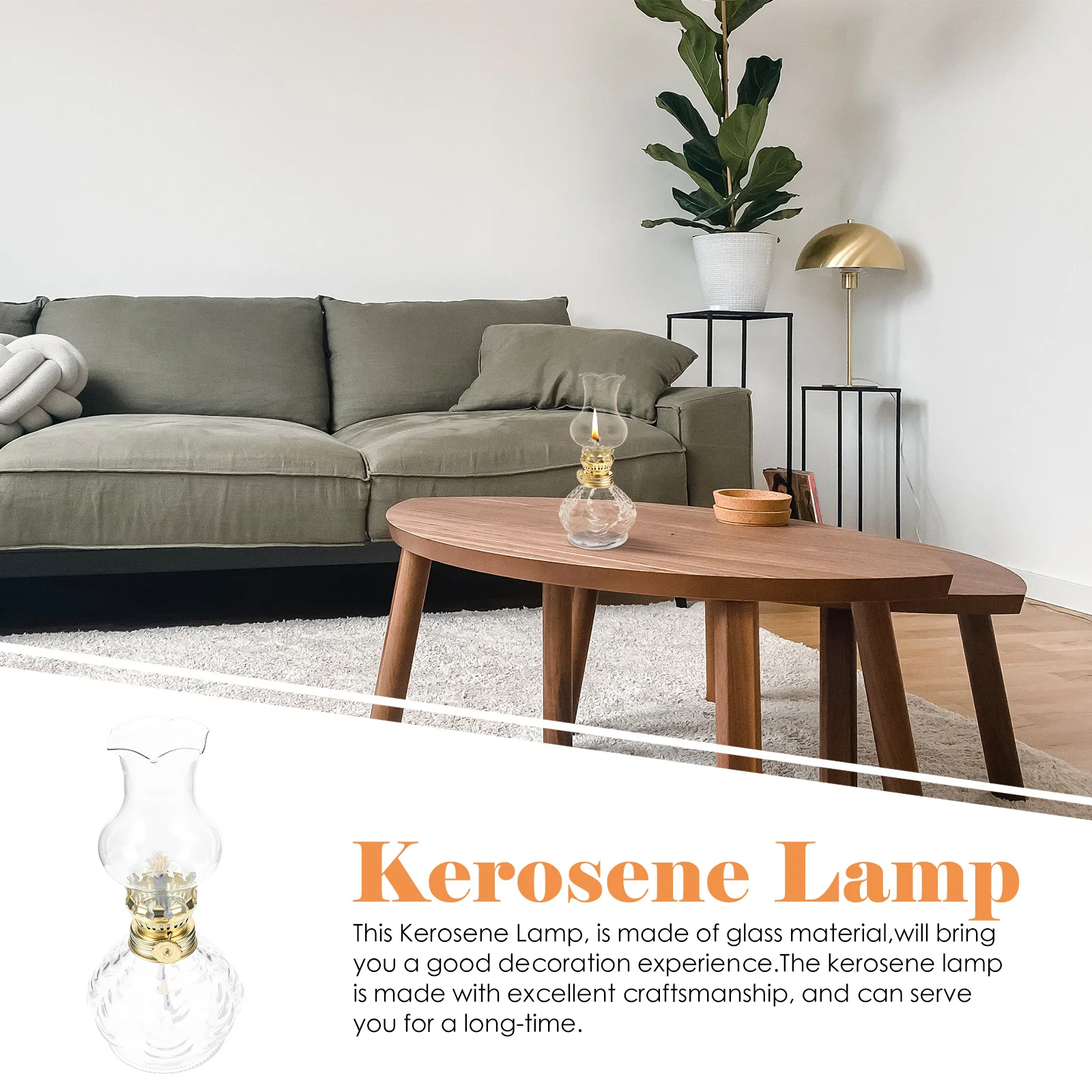 

Vintage Glass Lamp Decorative Oil Lamp Table Decor Romantic Wedding Balcony Indoor Use Retro Kerosenes Light