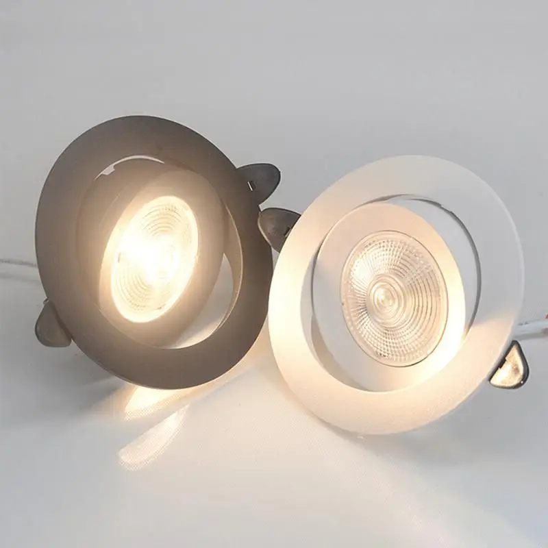 Imagem -02 - Moderno e Minimalista Ultra-fino Spotlight Led Embutido Fino Cob Céu Lâmpada Ângulo Ajustável Bull Eye Lâmpada