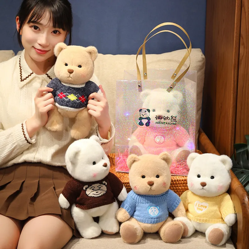 Handmade Joint Sweater Bear Plush Doll Joints Can Be Moved High Quality Bear Plush Toys For Boys And Girls Birthday Gifts