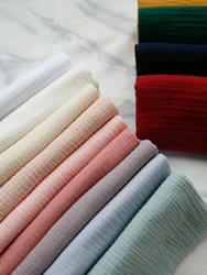 140x50cm Pure Color Crepe Double-Layer Cotton Yarn Fabric, Making Soft Baby Clothes Fabric DIY Clothing Cloth 1