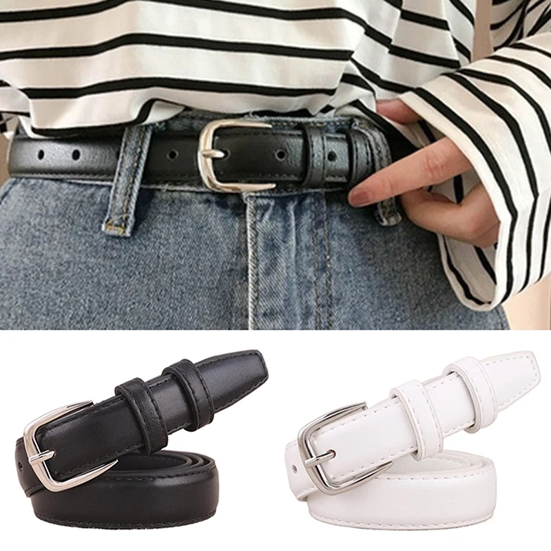 Women Belts PU Leather Simple Metal Buckle Belt Girls Dress Jean Pants Waistband Belts For Lady High Quality Ladies Dress Belt