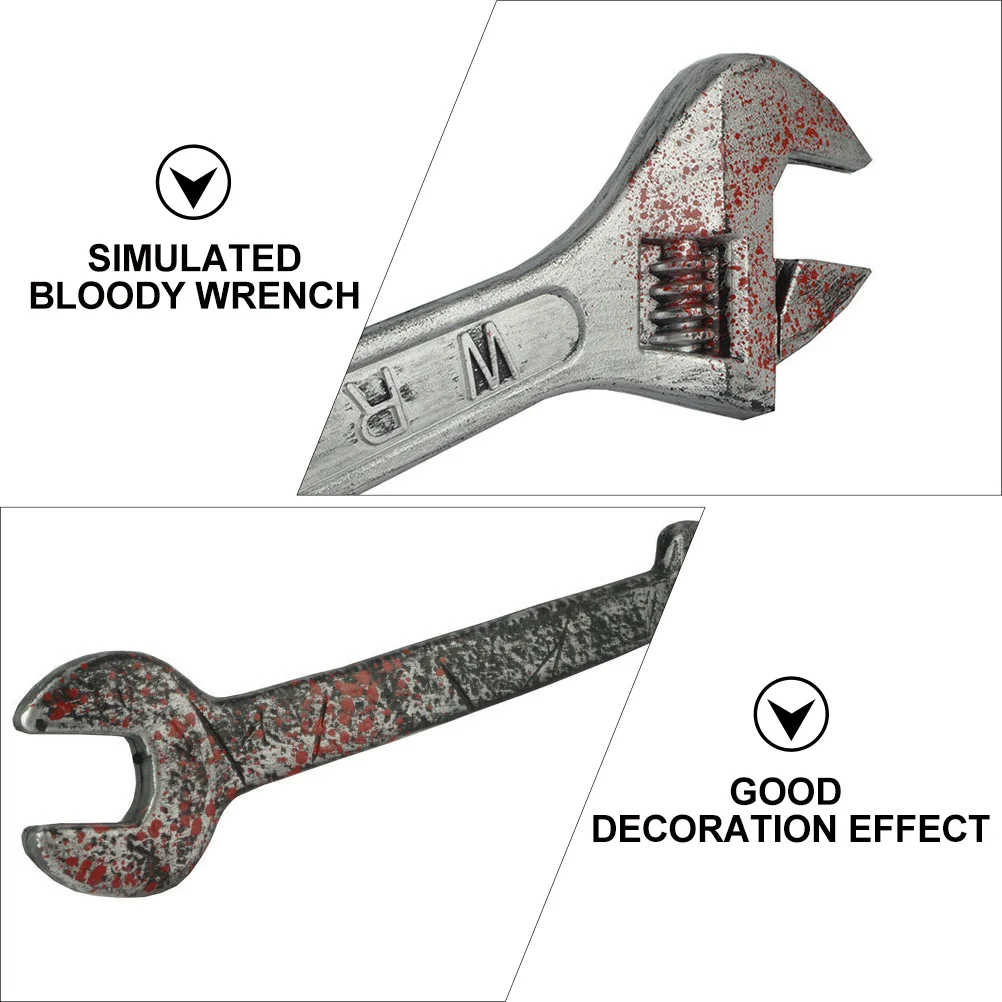 

2pcs Halloween Wrench Prop Bloody Spanner Simulation Plastic Decor For Haunted House Party Yard Halloween Photo Prop Tricky