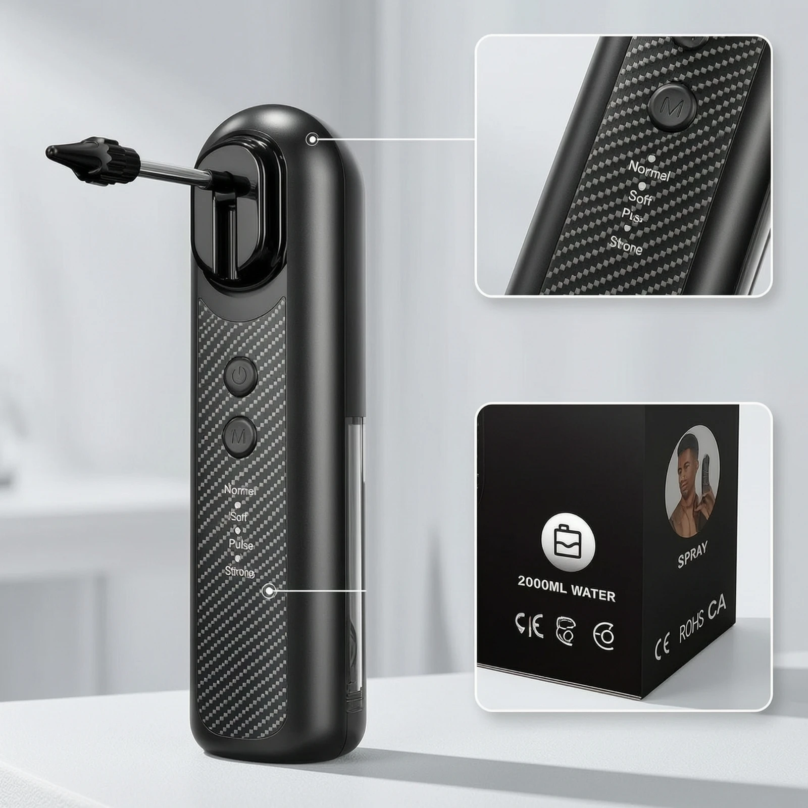 Electric Ear Cleaner USB-C Rechargeable Ear Cleaner with Water Tank Handheld Portable for Adults, Home, Bathroom