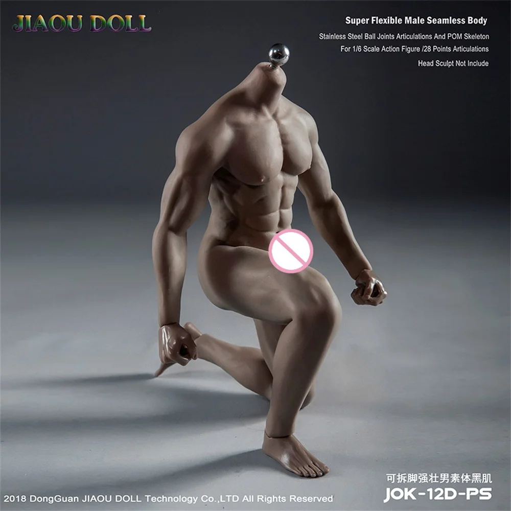 JIAOU DOLL 1/6 مقياس العضلات رجل قوي سوبر مرنة سلس الجسم JOk 12D YS BS PS نورمال سوتان الهيكل العظمي الأسود JIAOUDOL #4