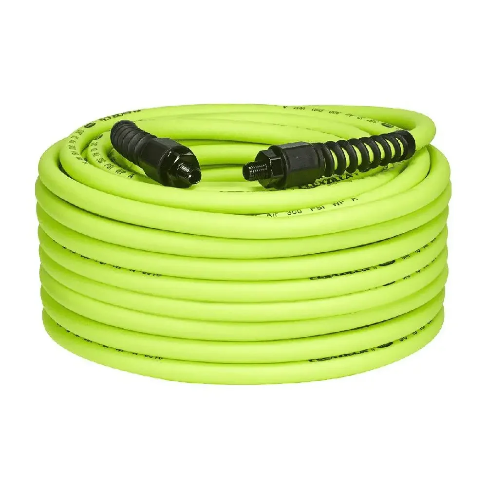 100' Professional Grade 3/8 Inch Hose Extreme All-Weather Flexibility Lay Flat No Memory Spiral Bend Restrictors HFZP38100YW2