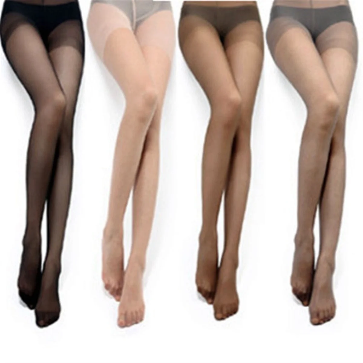 Meias elásticas de cintura alta para mulheres, meia-calça, calças justas sexy, legging de 1 tamanho