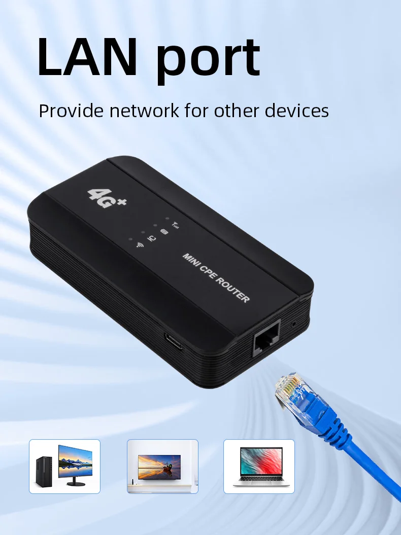 Roteador WiFi portátil com porta Lan, Mini CPE sem fio, Hotspot ao ar livre Pocket Mifi, 4G MIFIs 6, Novo