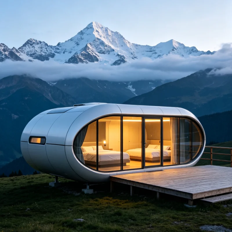Customized Prefab Pod Home Energy Saving Waterproof Structure Steel Frame Luxury Design Smart Control